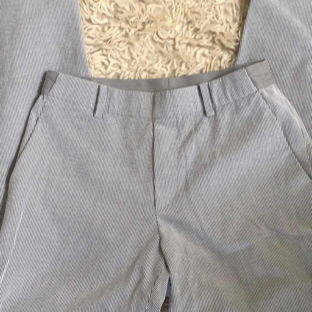 Uniqlo | thin striped straight pants with elastic waist - Picture 2 of 14